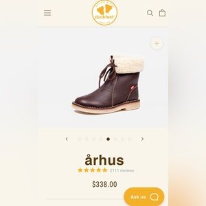 New with box. Duckfeet Arhus boots in chocolate. Worn only around the house.